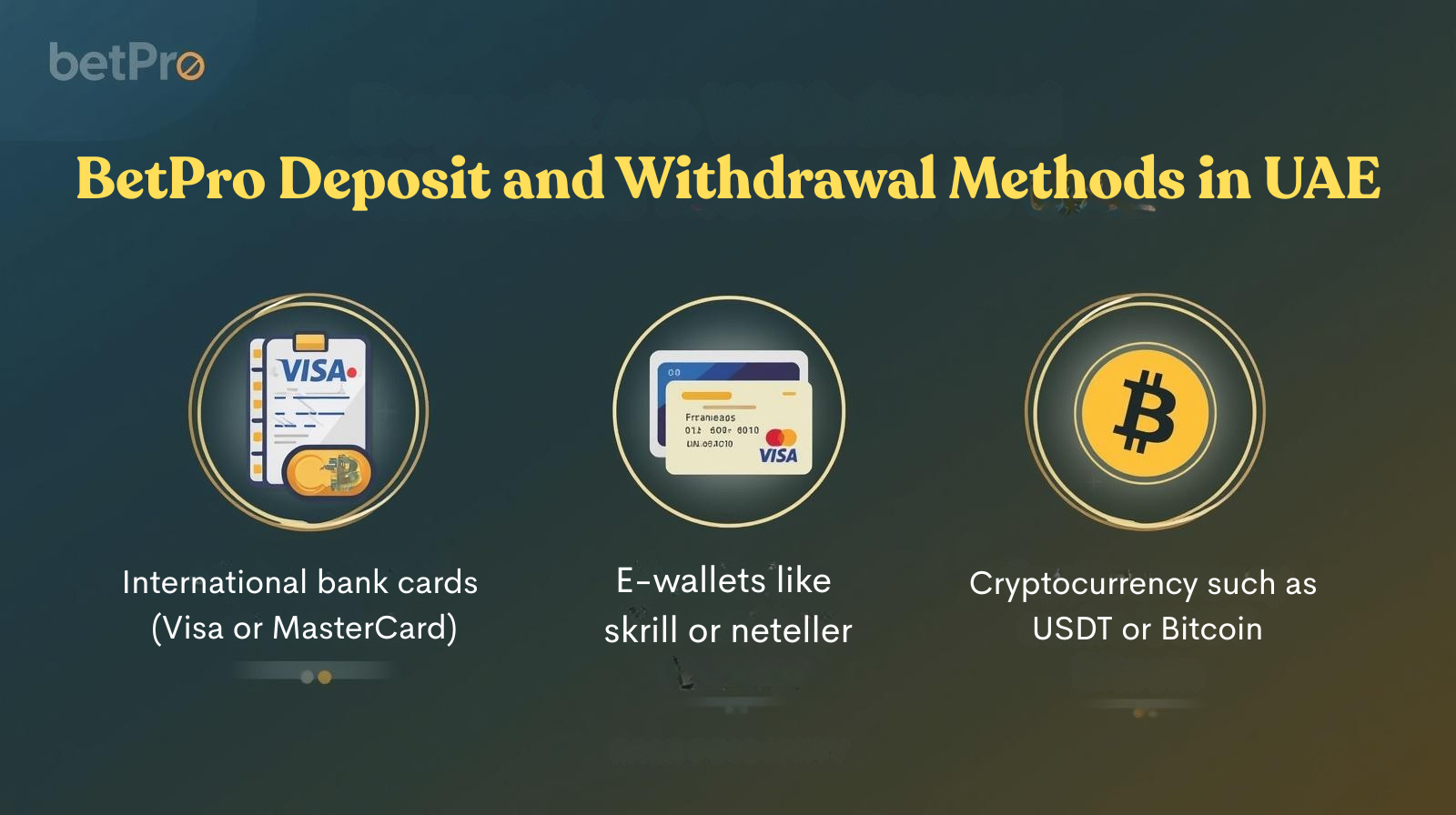 BetPro Deposit and Withdrawal Methods in UAE
